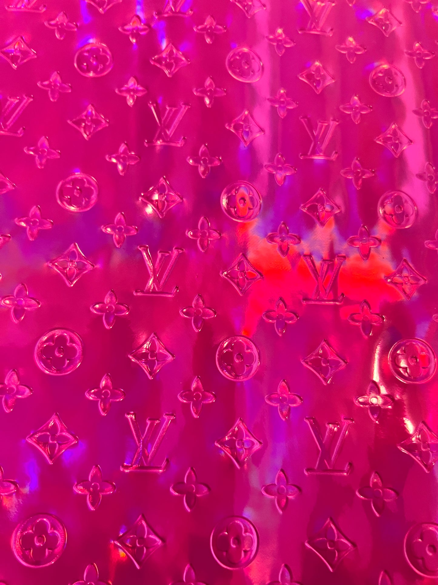 Shiny Hot Pink LV Embossed