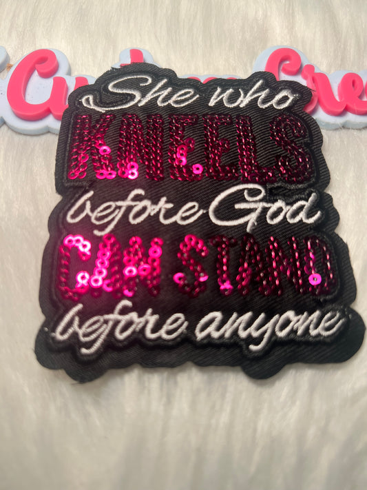 Sequin Hot Pink She who Kneels Religion