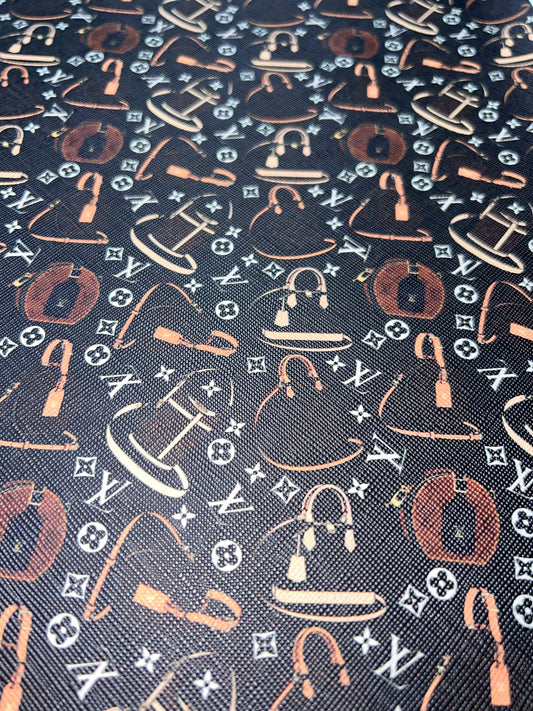 Black Handbag Mix Style Faux Leather Sheet – 9x12