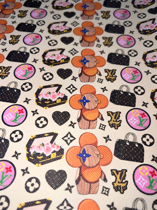 Flower Doll Style Mix Faux Leather Sheet – 9x12