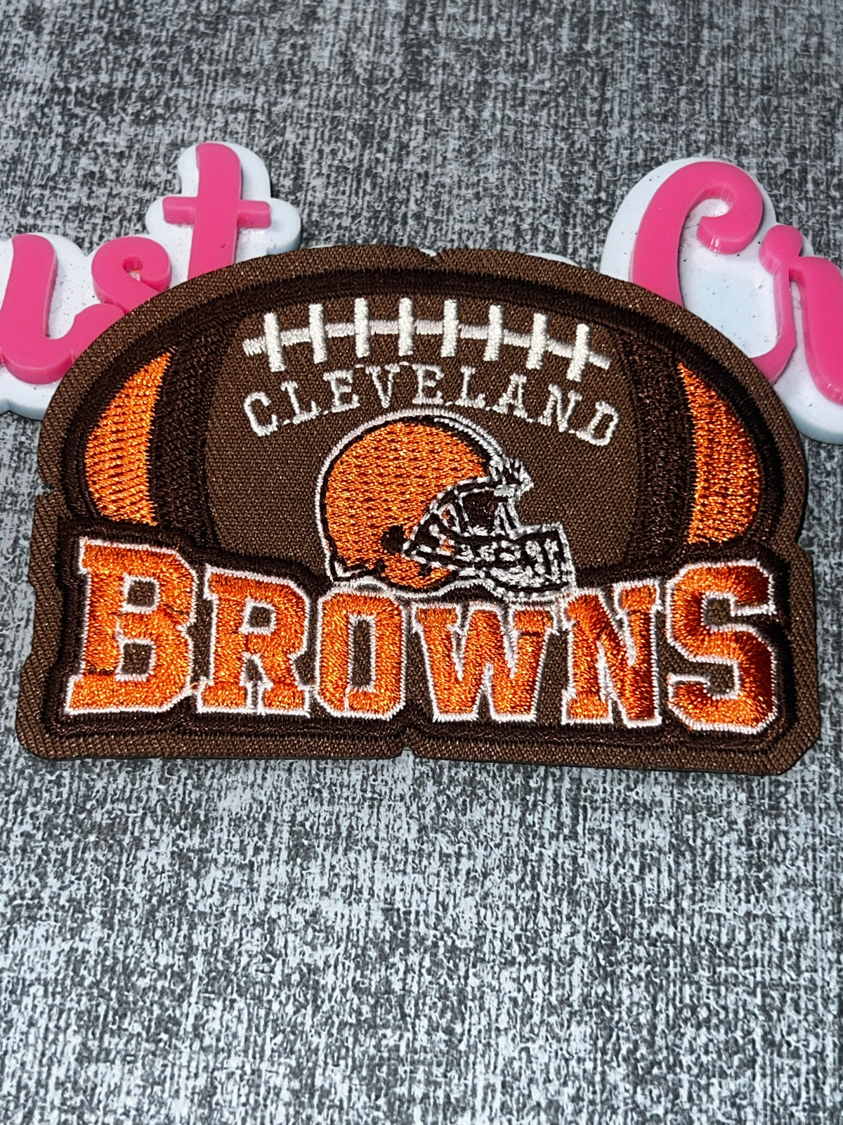 Brown Orange Football Helmet Patch – Embroidered Iron On Applique