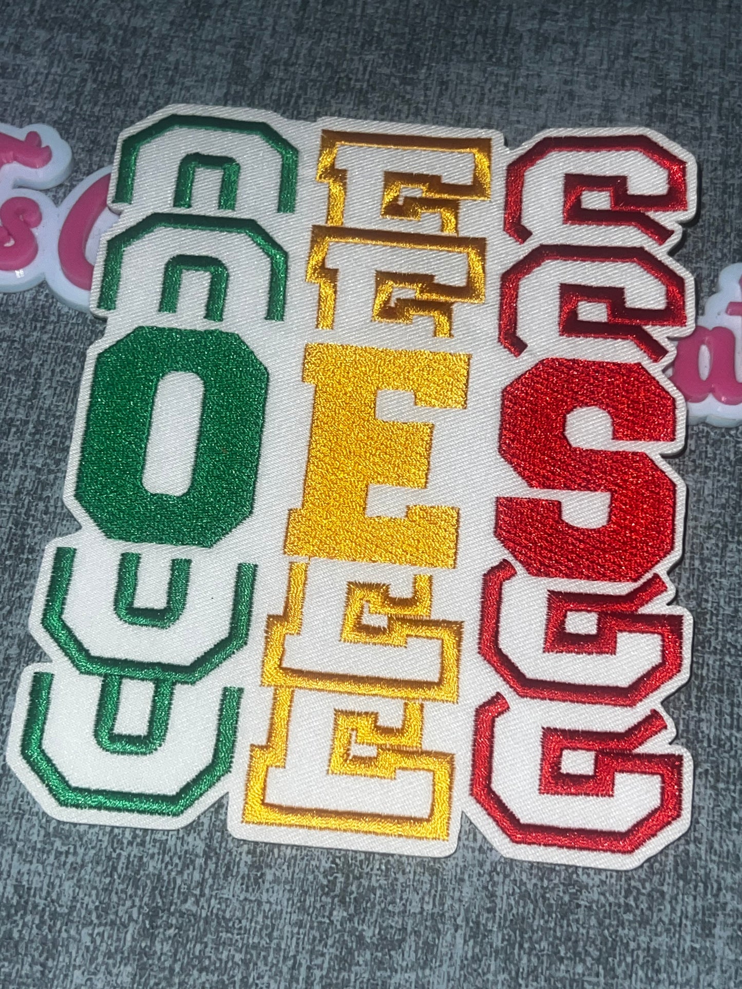 OES Multicolor Letter Medium Embroidered Iron-On Patch