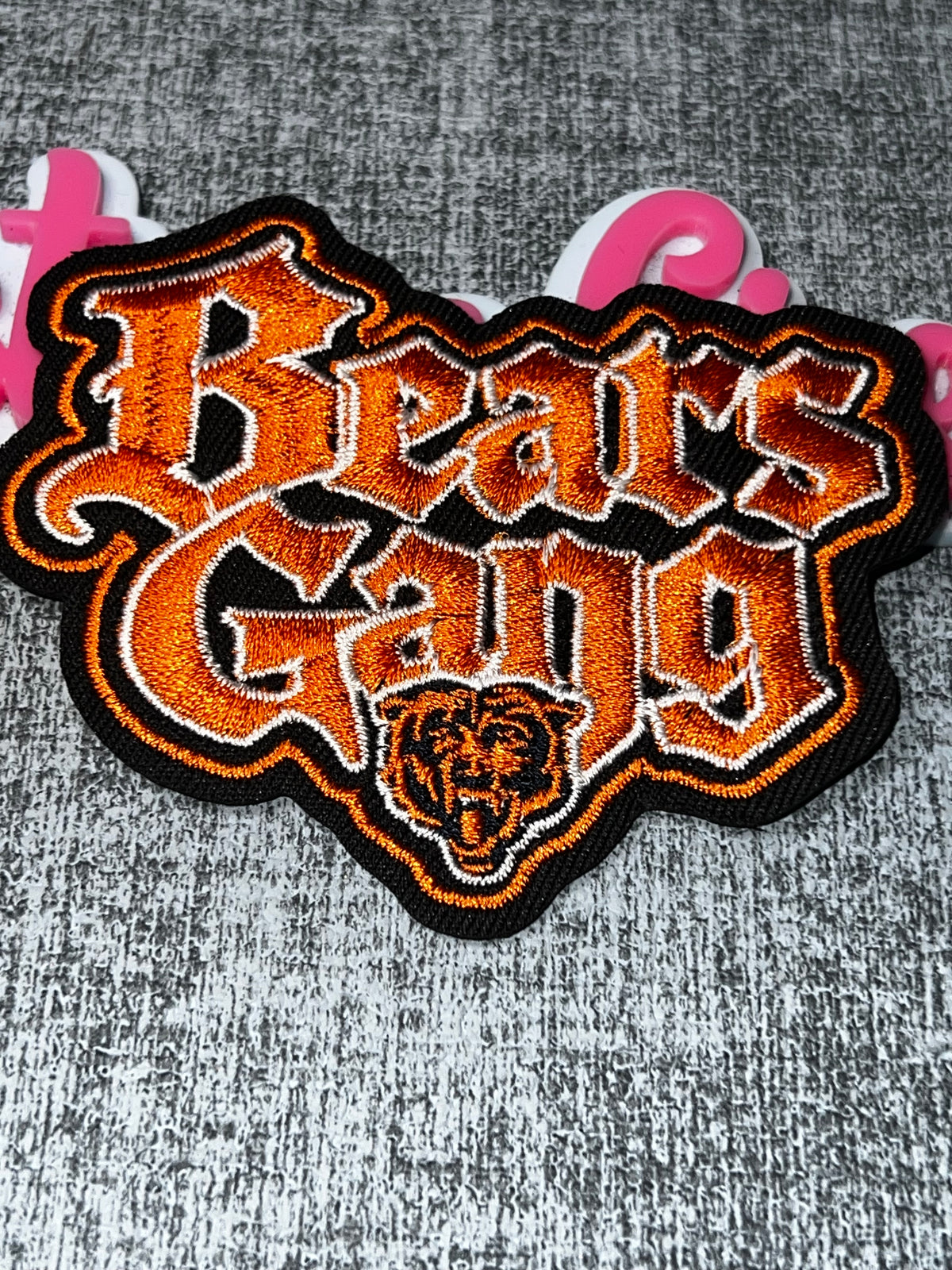 Orange Bears Gang Embroidered Patch – Bear Graphic Iron On Applique