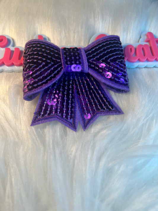 Sequin Purple Bow