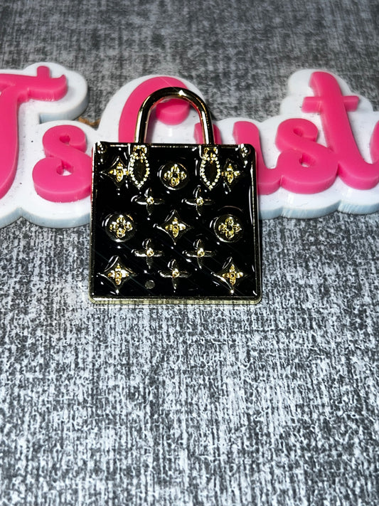 Black Handbag Metal Charm – Decorative Craft Embellishment
