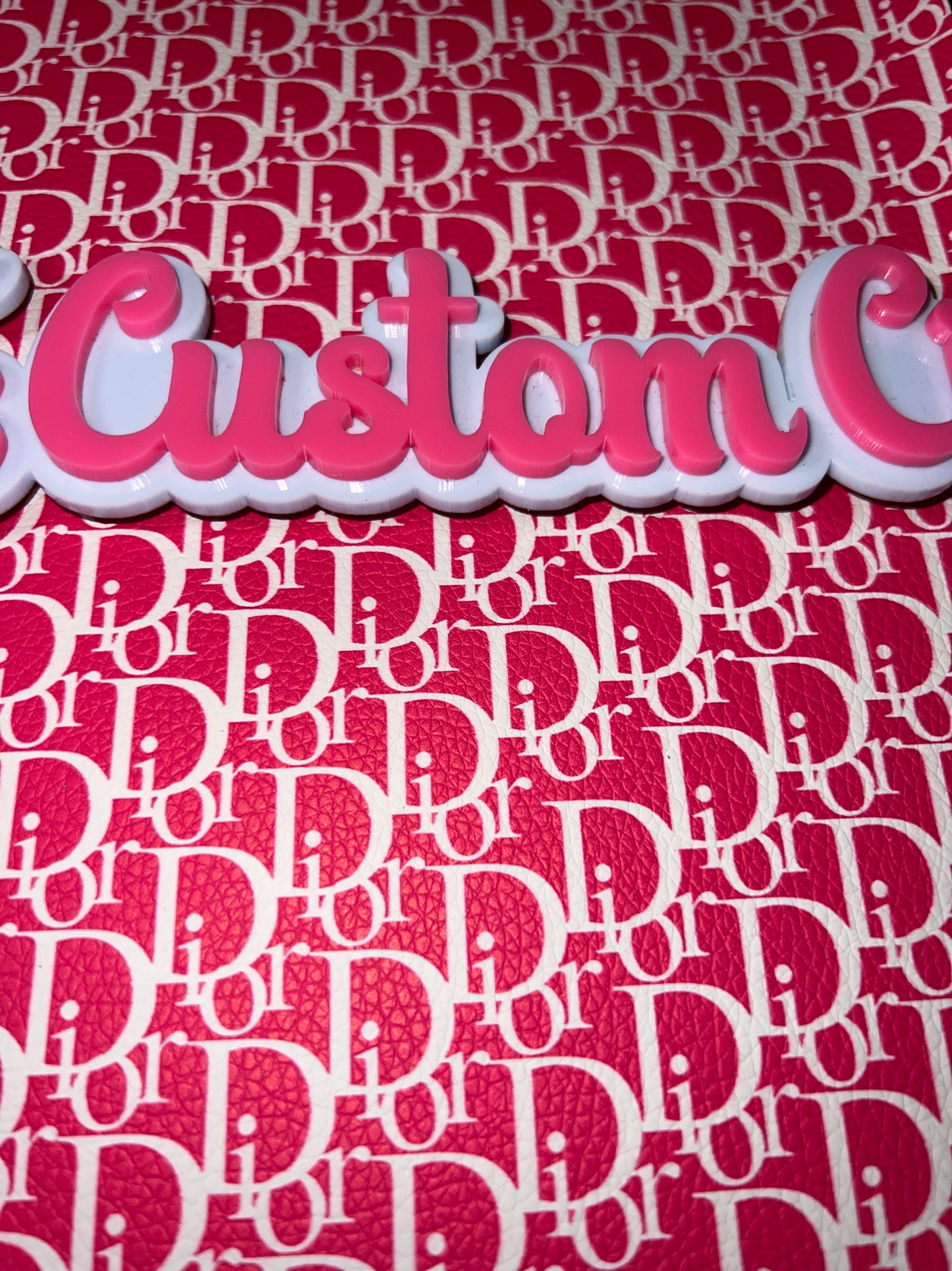 Pink & White Monogram Faux Leather Sheet 9x12 – Faux Leather for Bows, Earrings & DIY Crafts