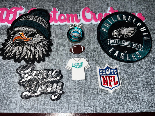 Green Fan Embroidered Patch Bundle