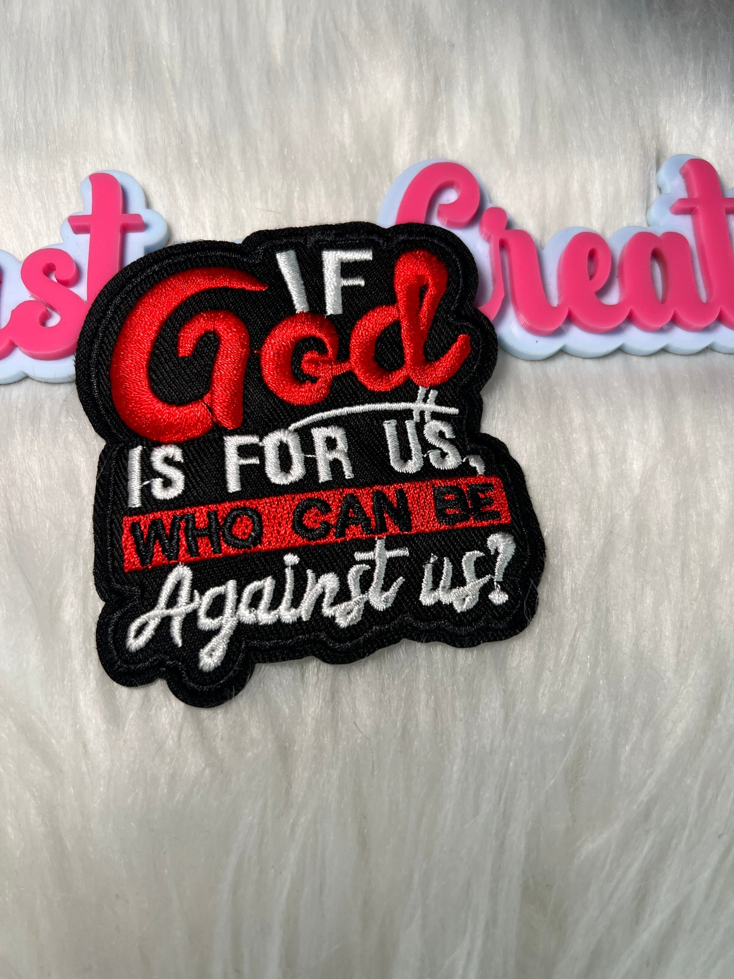 ✝️ “If God Is For Us” Iron-On Patch Religion
