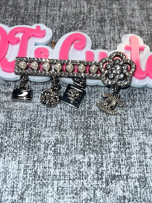 Pearl & Rhinestone Dangle Bar Charm – Luxe Statement Charm