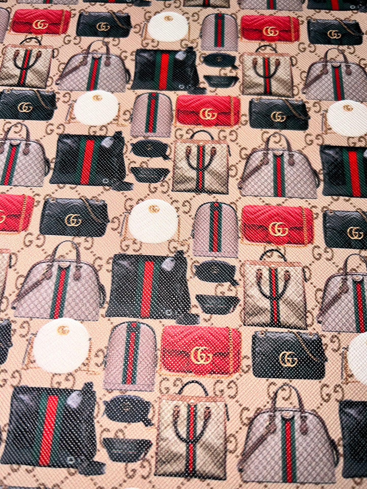 👜 Bag Collage Faux Leather Sheet (Neutral Mix)