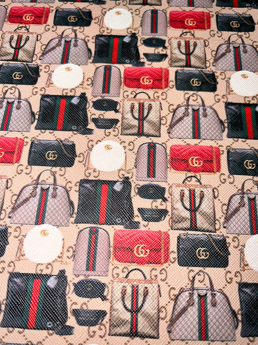 👜 Bag Collage Faux Leather Sheet (Neutral Mix)