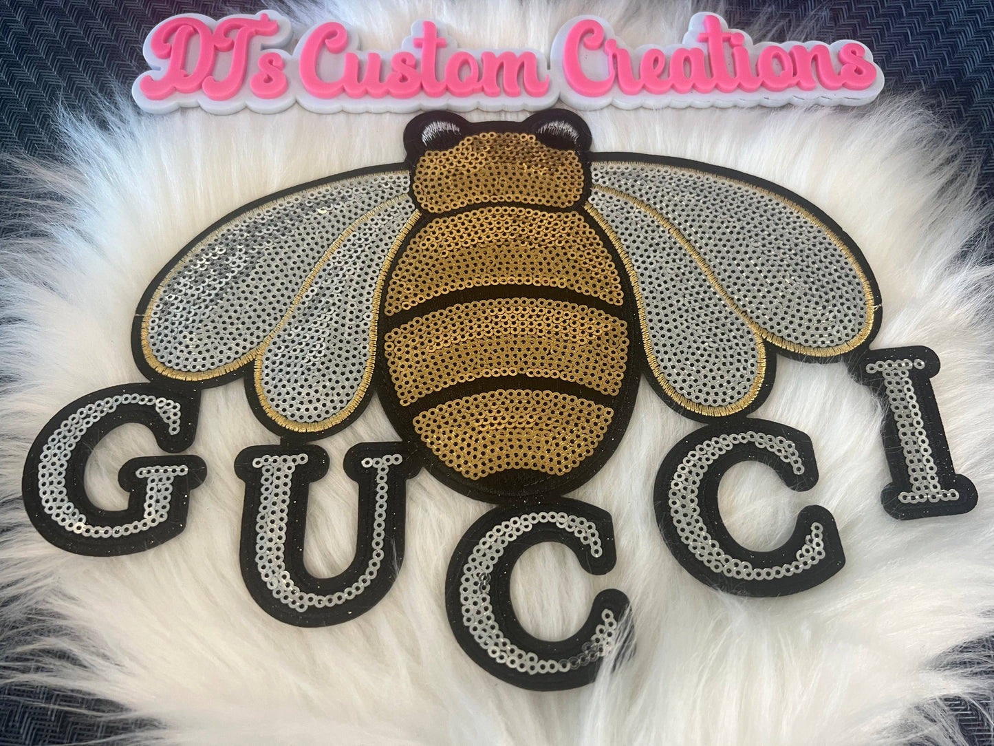 Sequin Gold Silver Black GG Bee