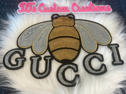 Sequin Gold Silver Black GG Bee