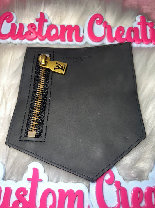 . Zipper Pocket Patch – Faux Leather Craft Embellishment