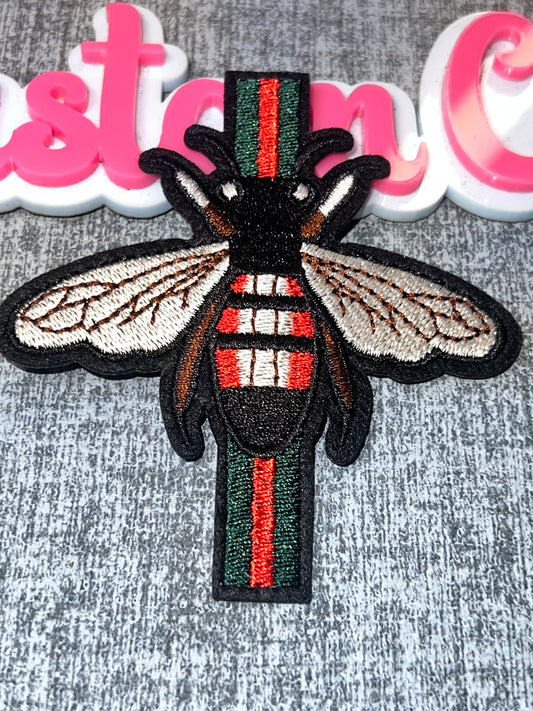 Striped Bee Iron-On Patch – Embroidered Insect Patch for DIY Crafts & Accessories