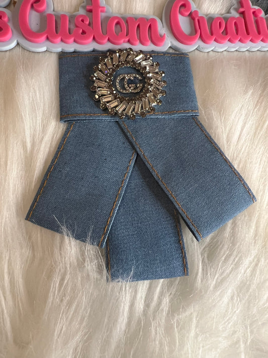 Denim Look GG Brooch