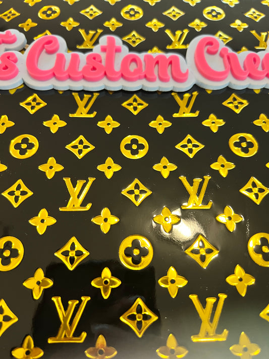 Gold Black LV Embossed