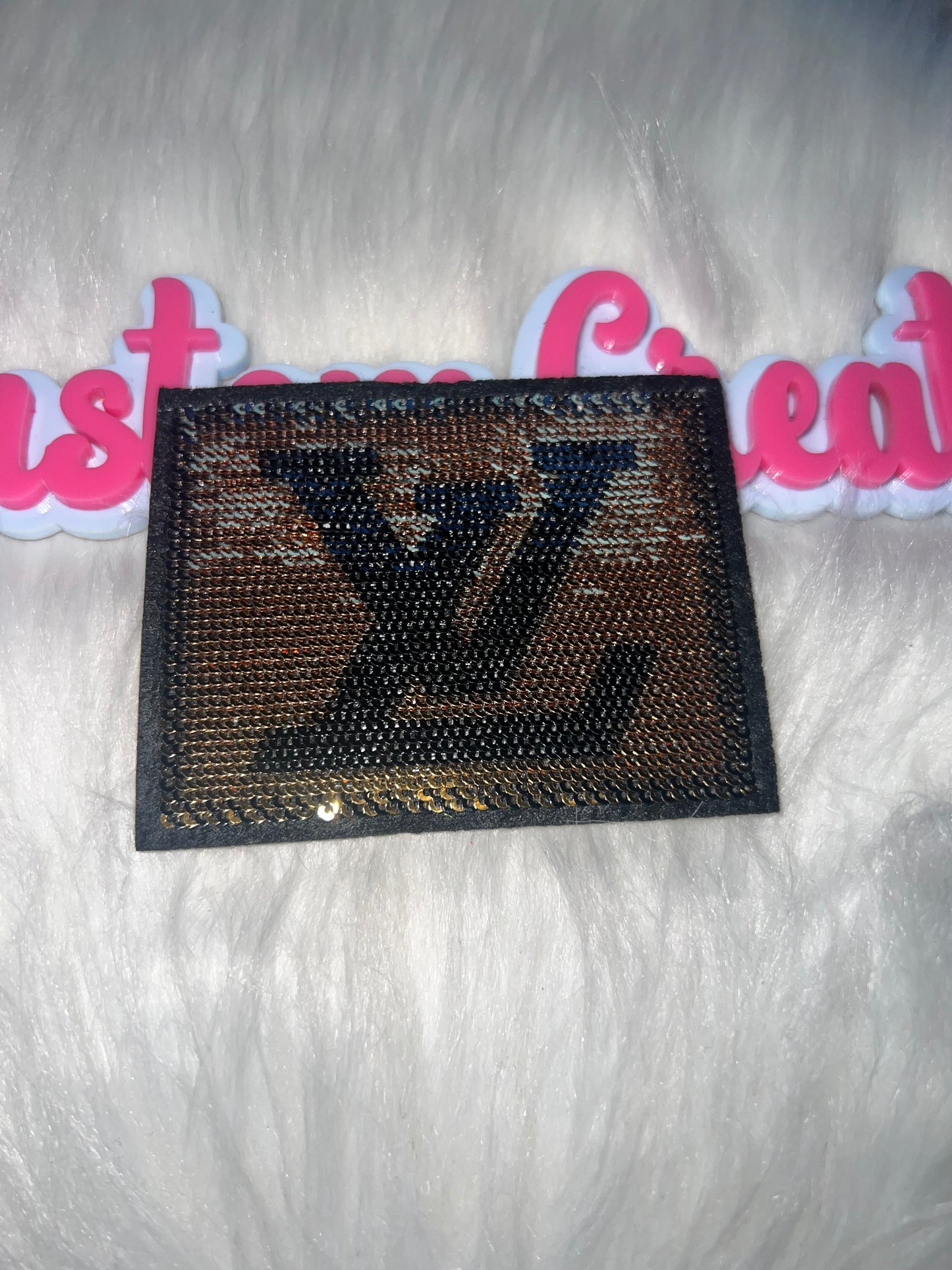 🖤 💛Black & GoldLV Monogram Square Iron-On Patch