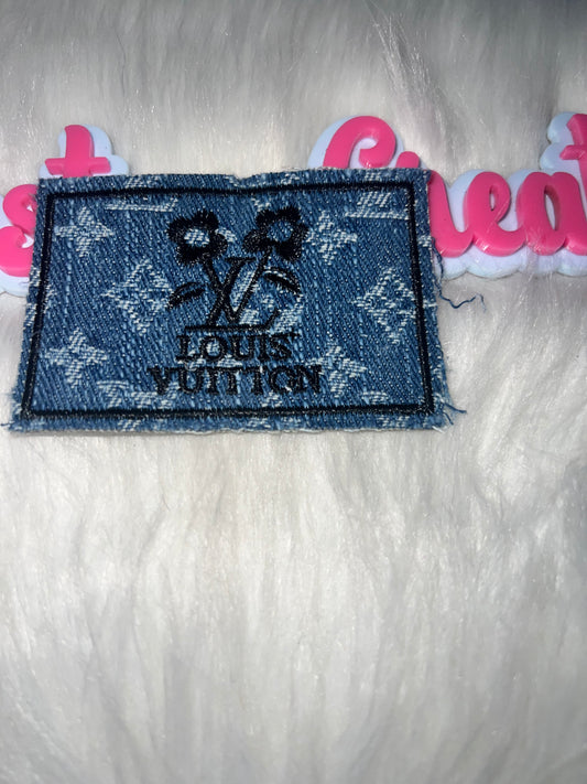 💙 Denim LV Floral Iron-On Patch