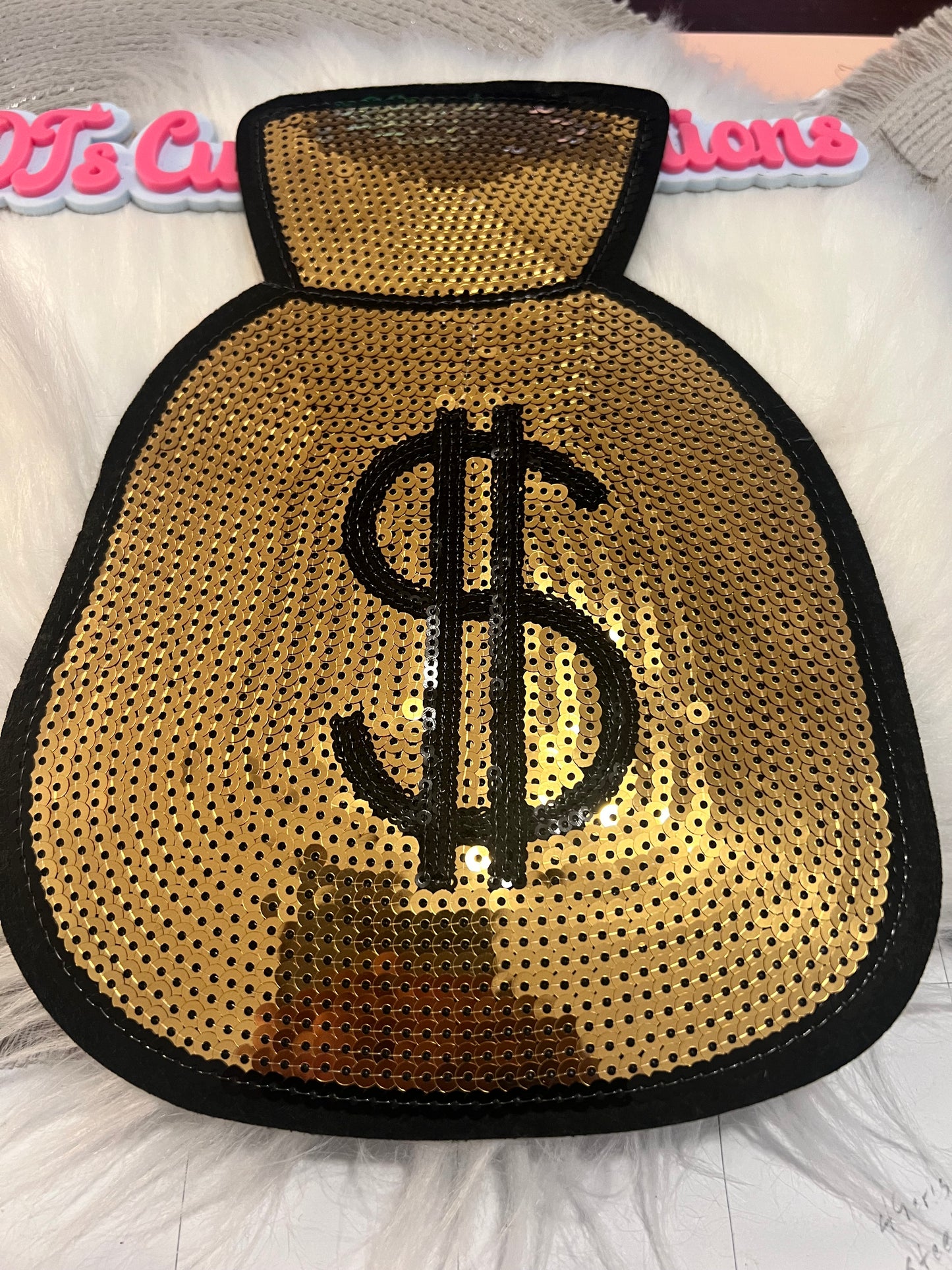 Gold Sequined Money Bag