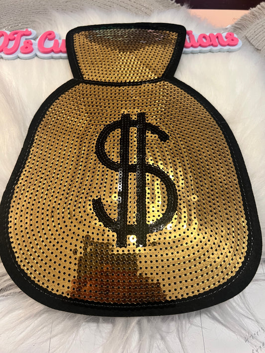 Gold Sequined Money Bag