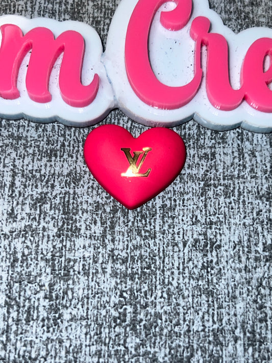 Matte Red Heart Letter Luxe Flat Back Metal Charm – Bold DIY Craft Charm