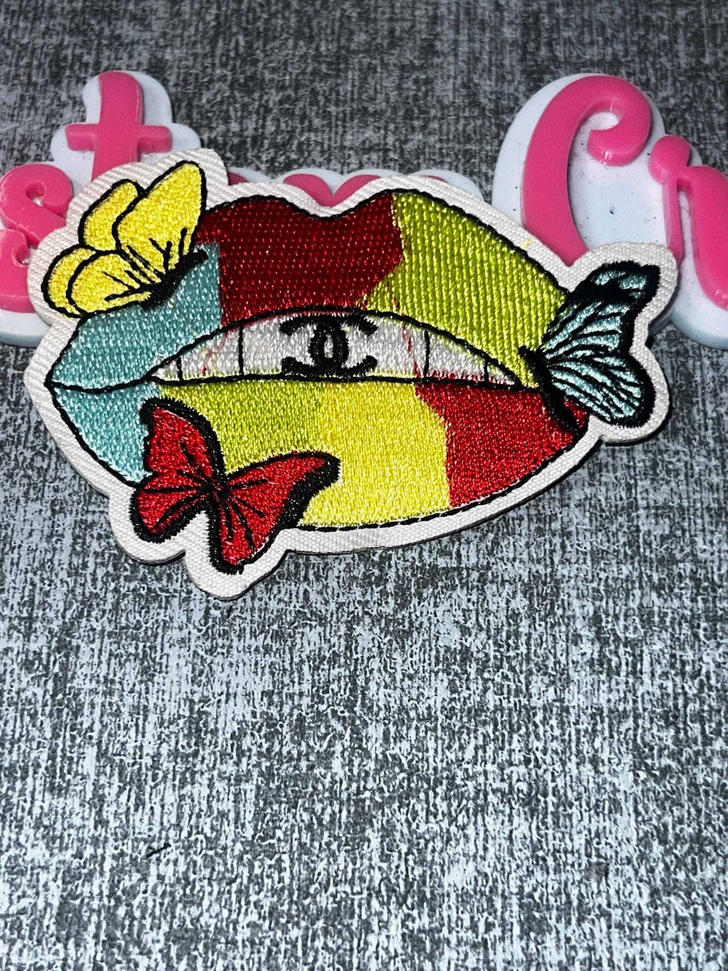 Butterfly Lips Embroidered Patch – Color Pop Glam Applique