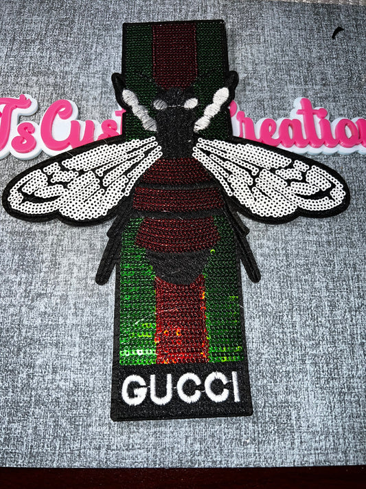Insect Wing Chenille Iron-On Patch – Embroidered Sequin Applique