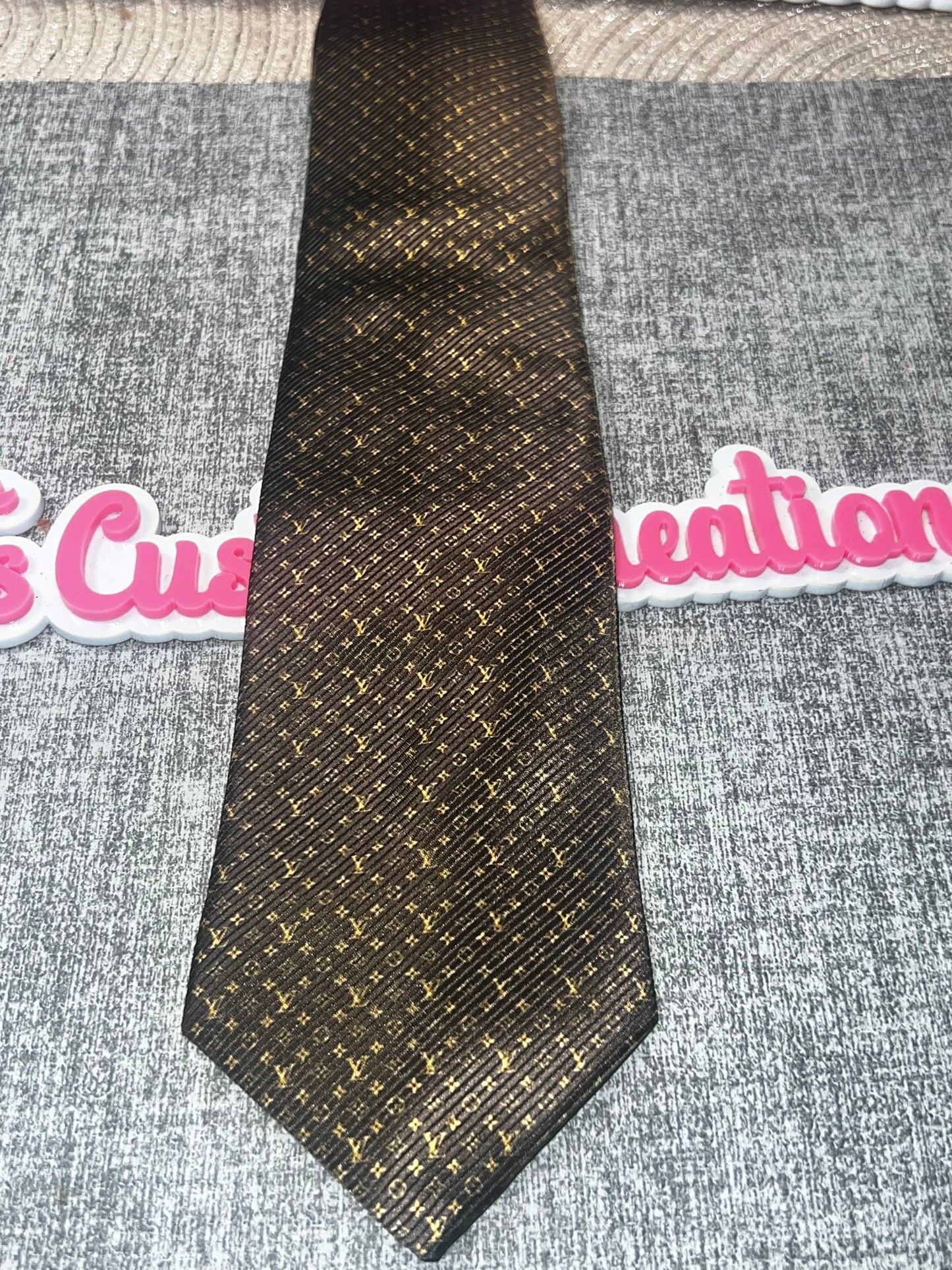 Dark Brown Gold Micro Luxe Pattern Tie – Designer Style Statement Tie