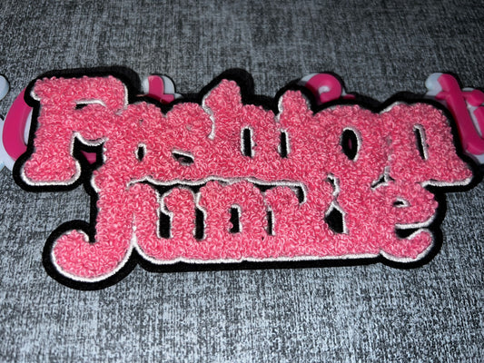 Fashion Junkie Iron-On Patch – Pink Chenille Embroidered Statement Patch