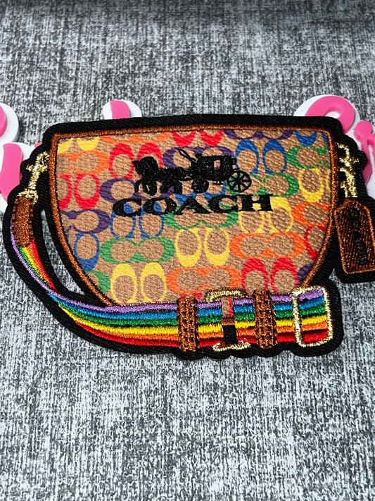 Multicolor Signature Crossbody Bag Embroidered Patch – Fashion Purse Iron On Applique
