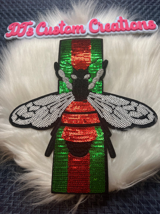Sequin Red Green White Bee