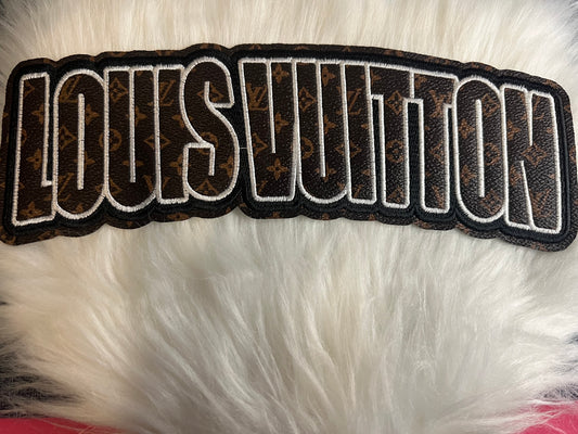 LV Faux Leather word Brown