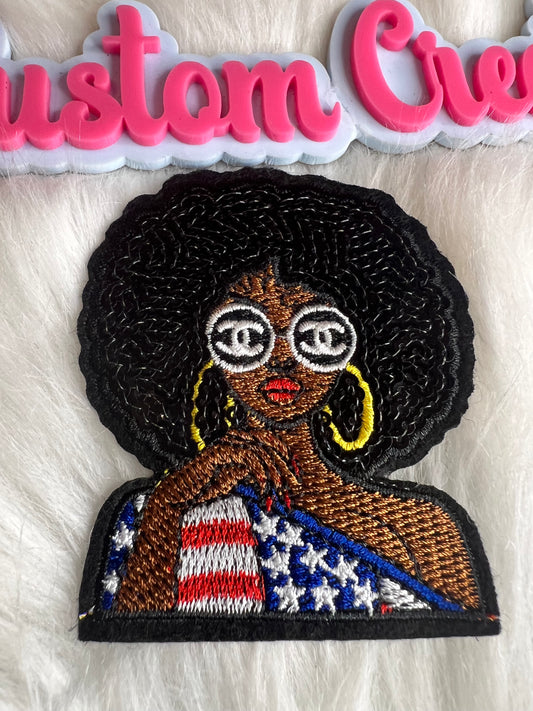 American CC lady sequin Afro