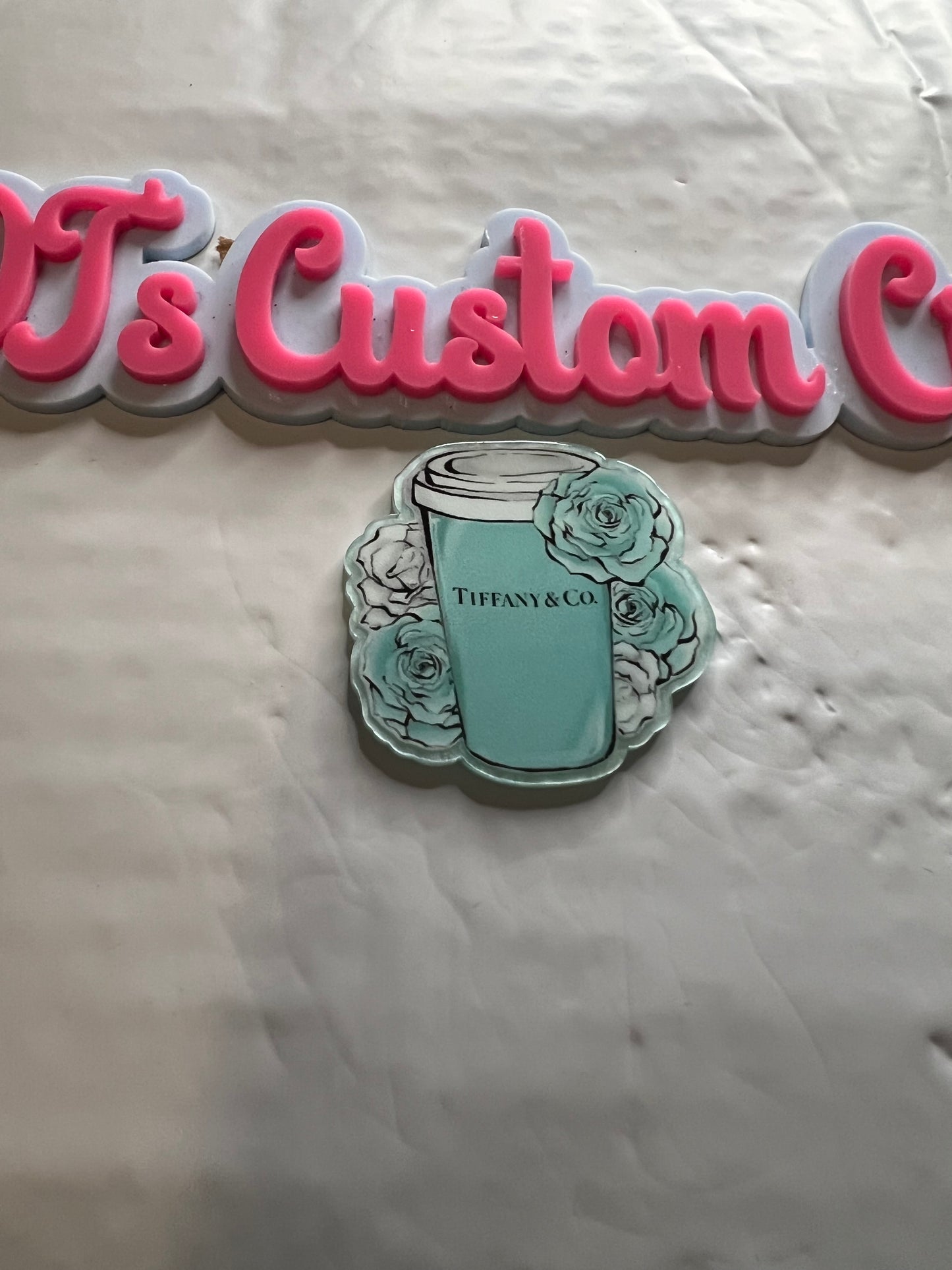Tiffany coffee with flowers