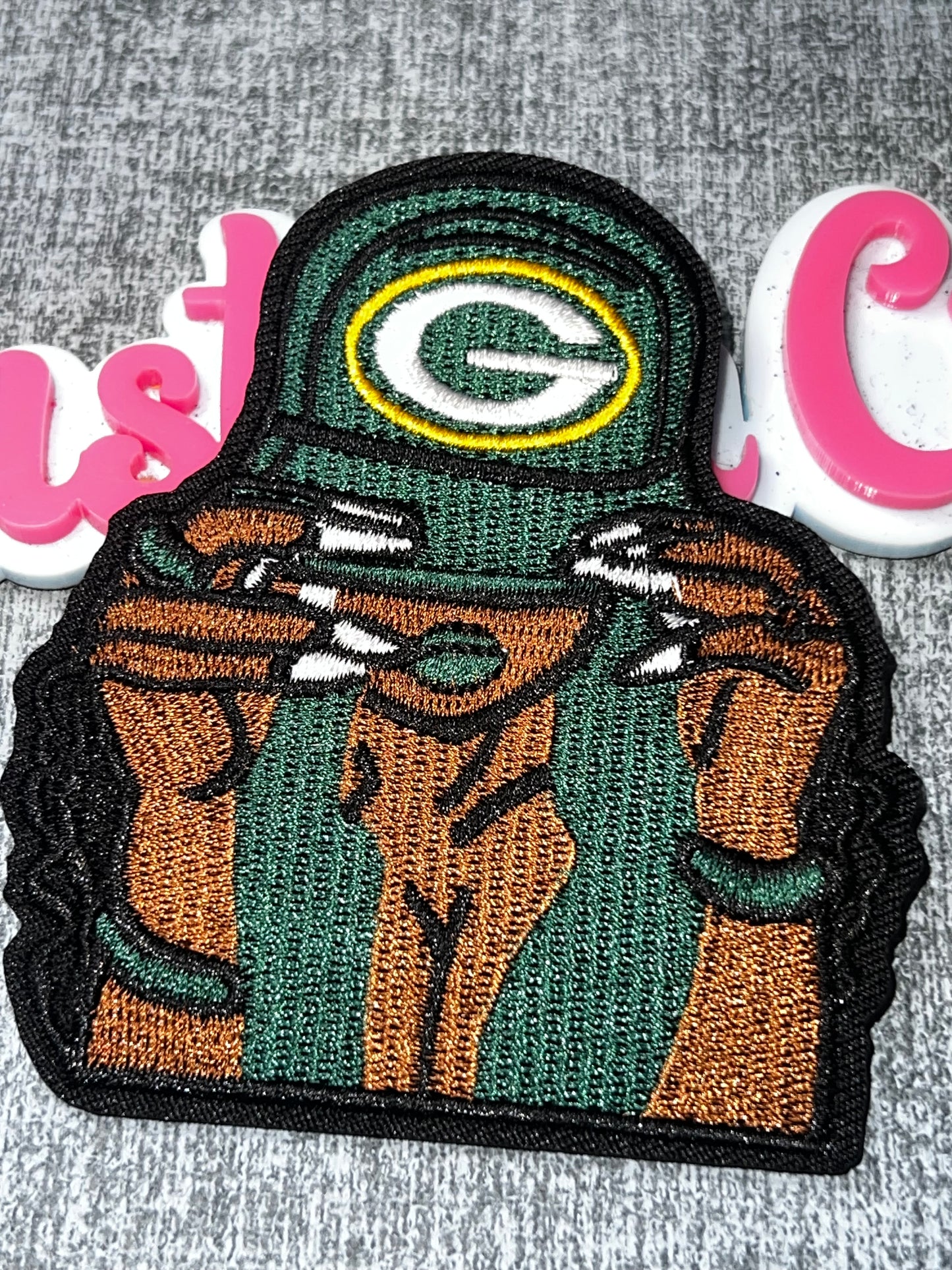 Green Cap Fashion Girl Embroidered Iron-On Patch | Stylish Woman Statement Appliqué