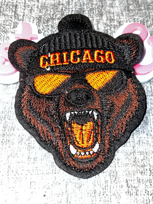 Bear Face Embroidered Iron-On Patch