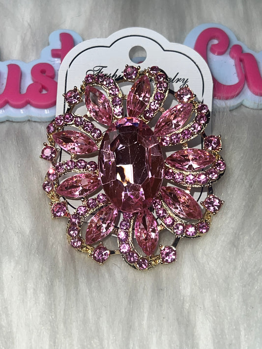 ✨ Crystal Flower Pin Brooch Pink