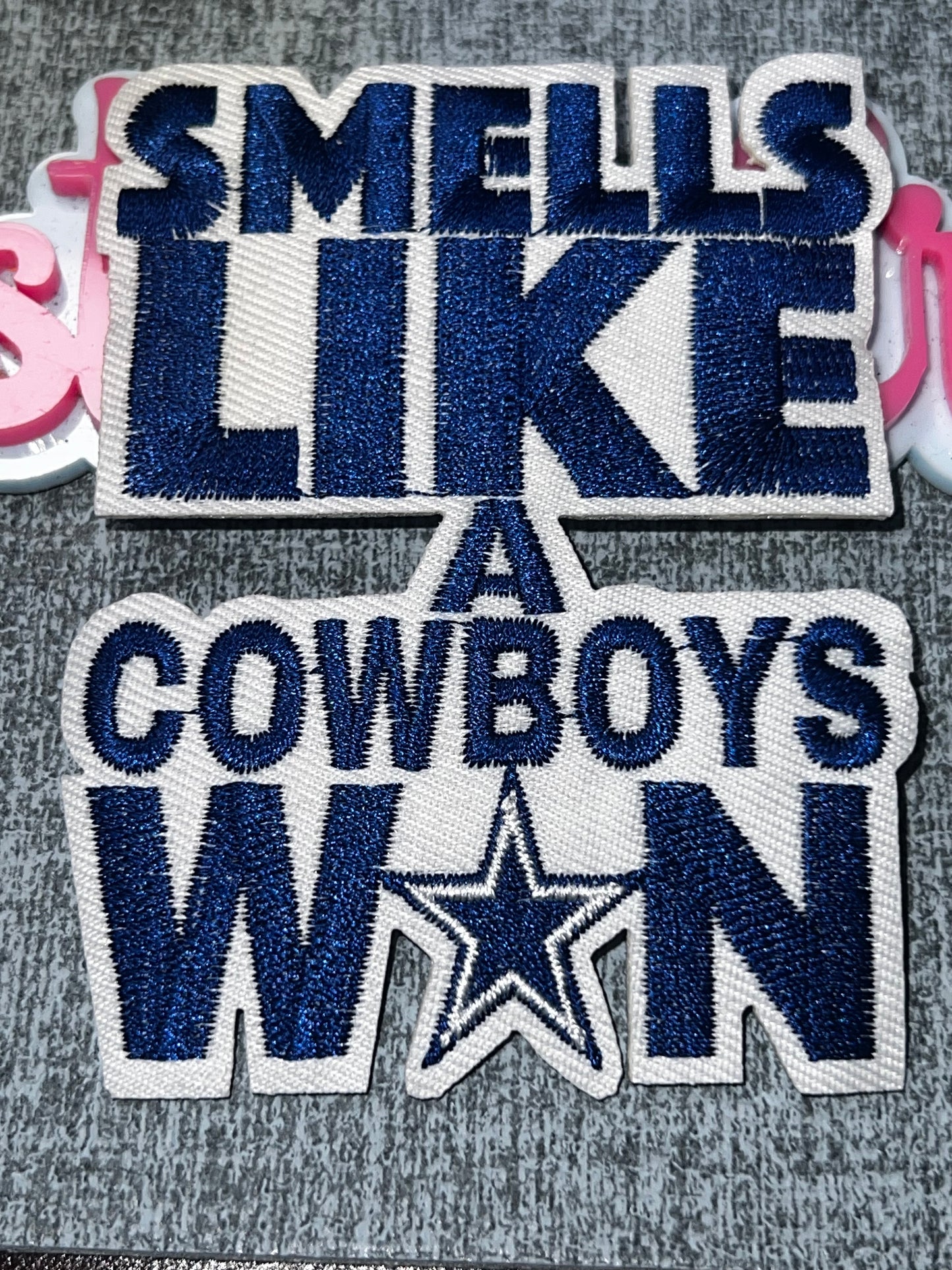 Navy Star Winning Statement Embroidered Iron-On Patch | Bold Word Appliqué