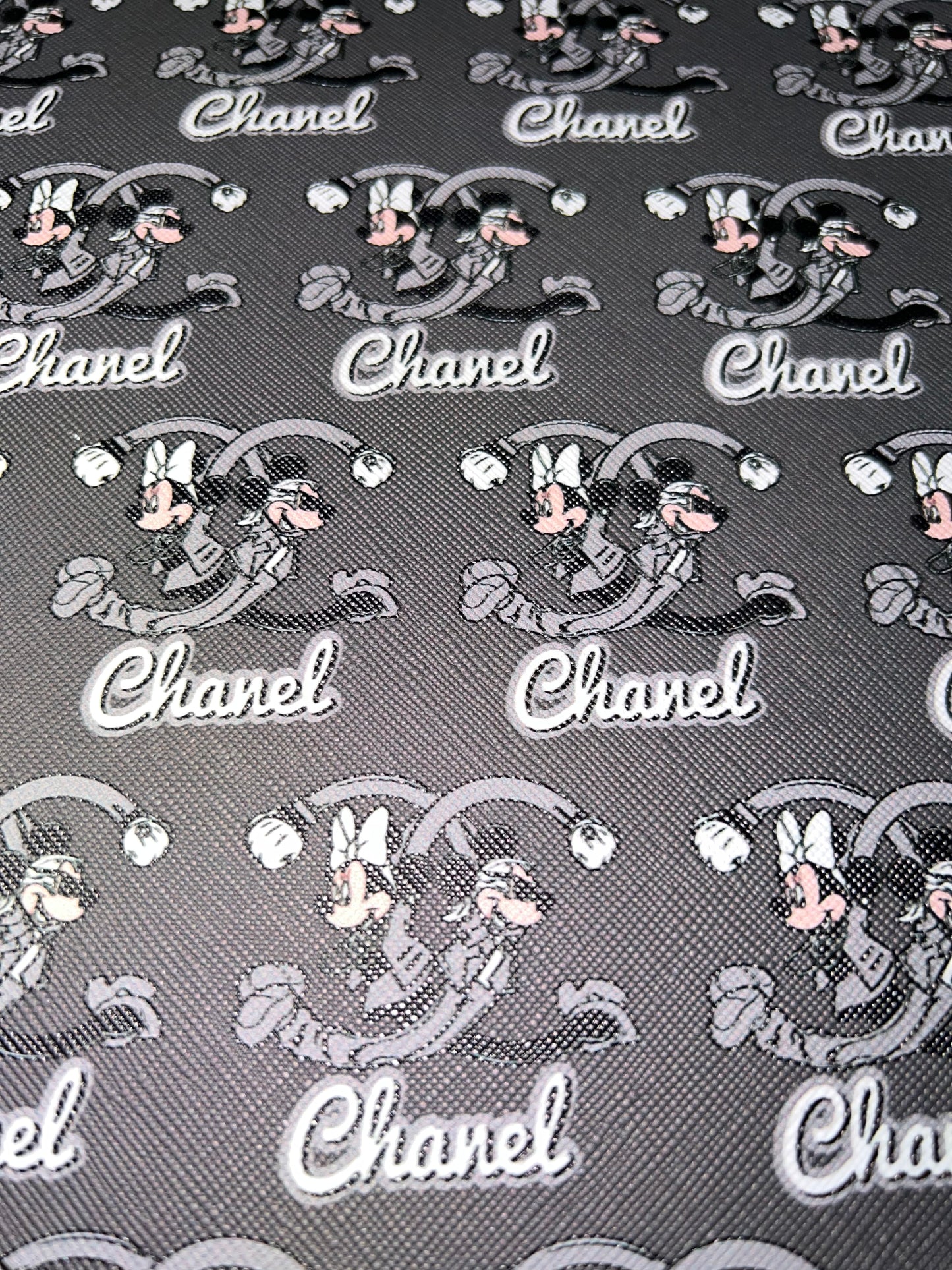 Glam Cartoon Luxe Dark Faux Leather Sheet – 9x12
