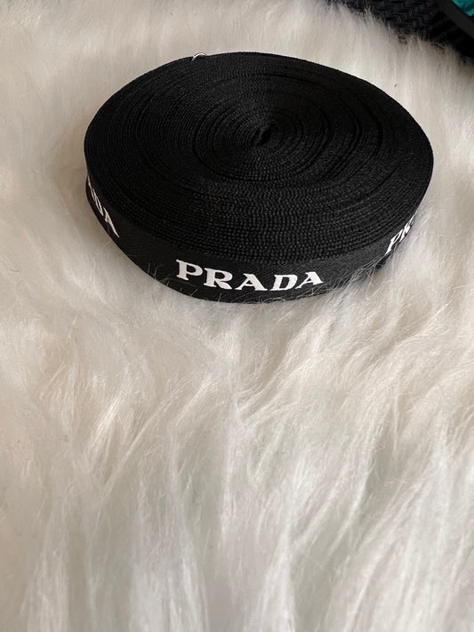 Black White writing Prada Ribbon