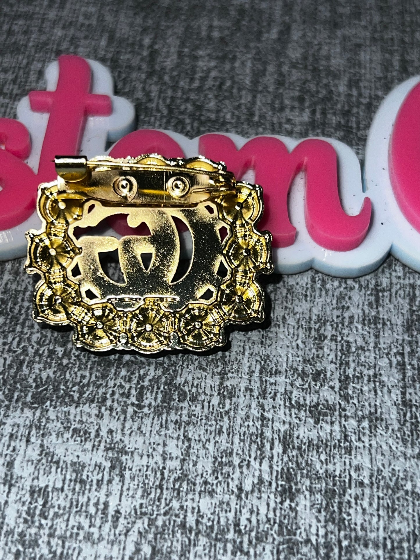 Gold Rhinestone Fashion Brooch – Crystal Statement Pin