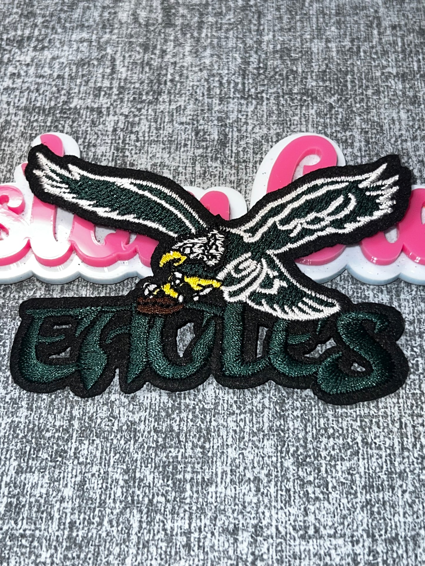 Green Flying Bird Embroidered Iron-On Patch | Winged Statement Appliqué