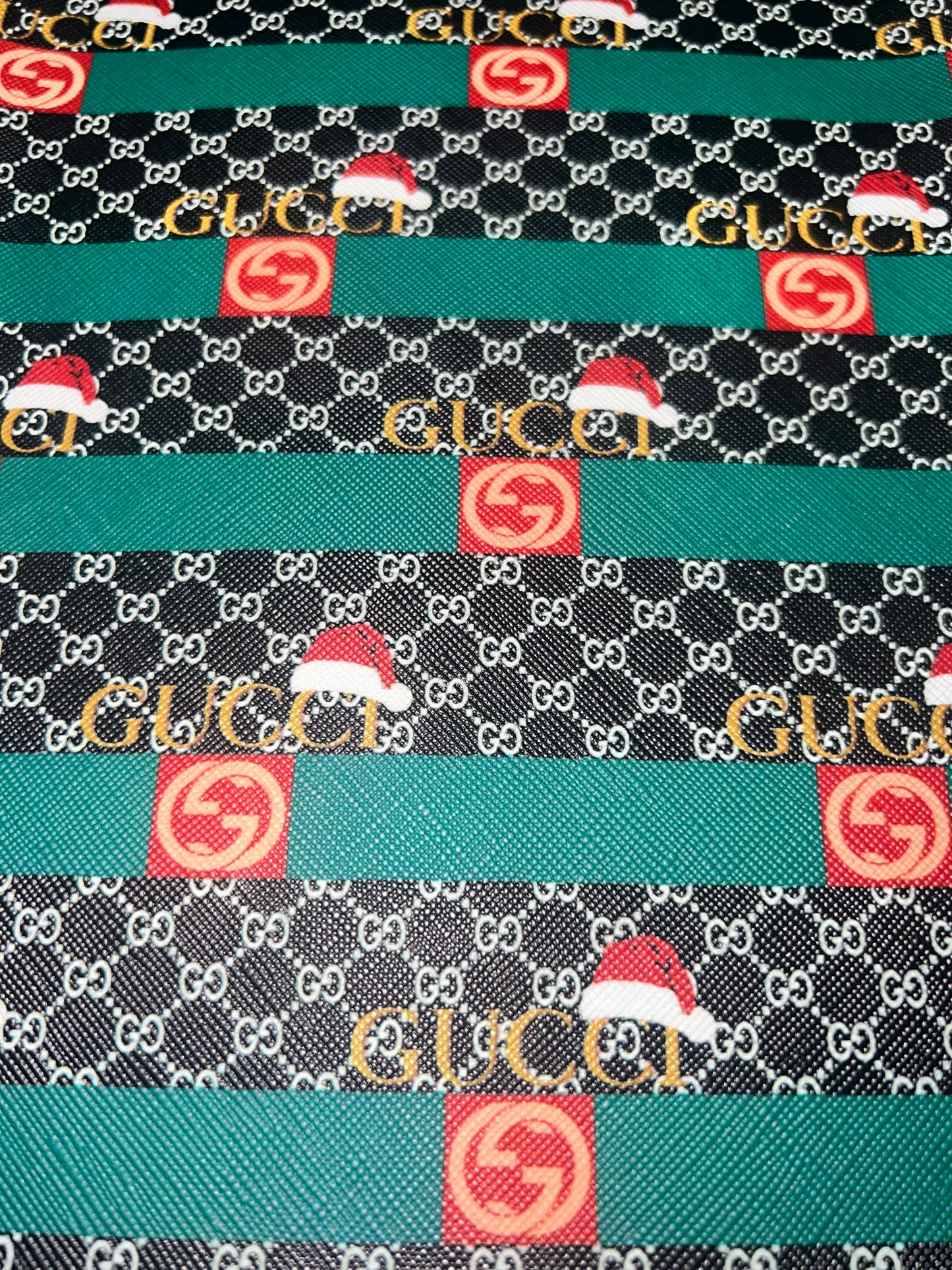 🎄❤️💚 Holiday Stripe Pattern Faux Leather Sheet