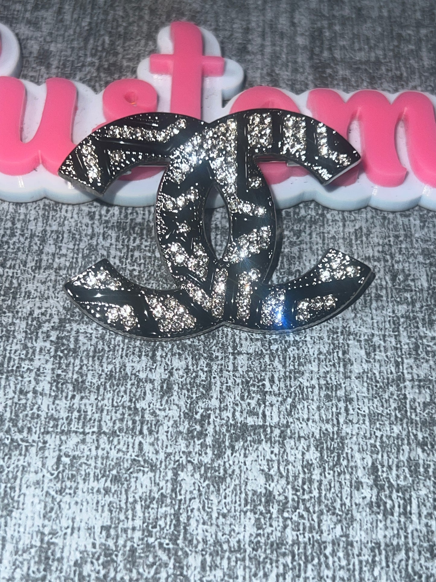 Black & Silver Crystal Glam Fashion Brooch Pin