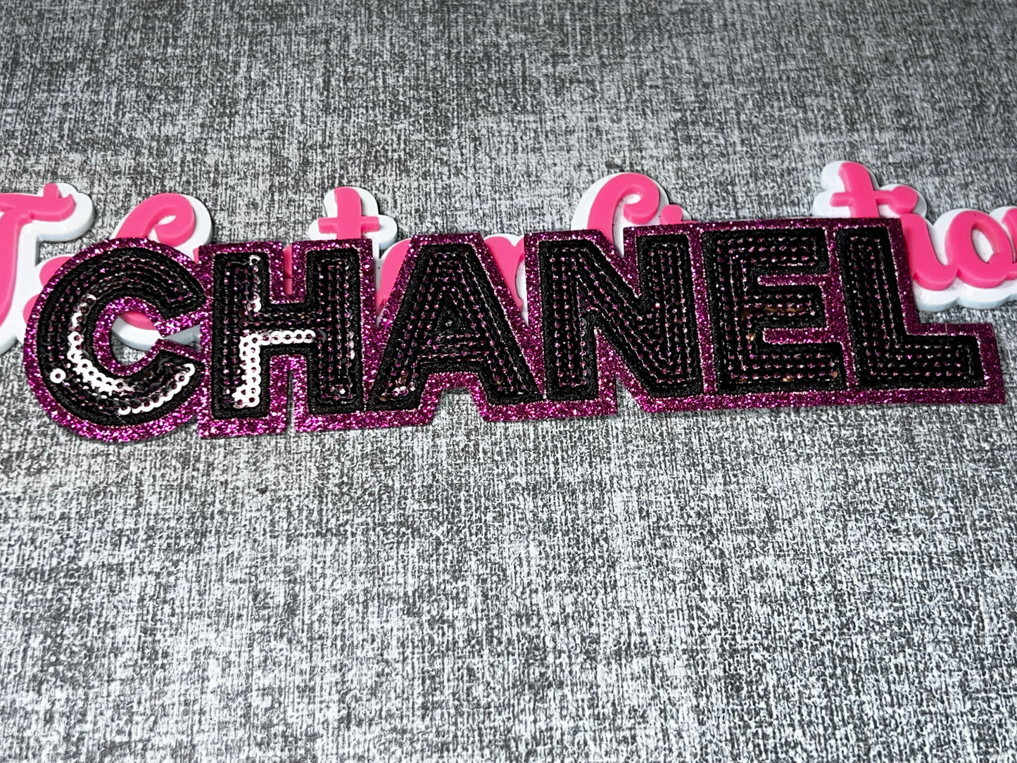 Purple & Black Sequin Letter Patch – Glitter Fashion Iron-On Patch