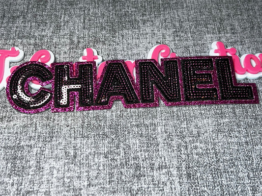 Purple & Black Sequin Letter Patch – Glitter Fashion Iron-On Patch