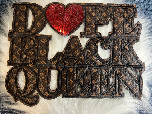 Dope LV Faux Leather Queen Heart
