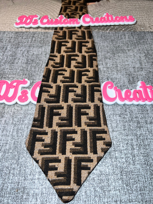 Brown & Black Geometric Necktie – Luxe Pattern Statement Tie