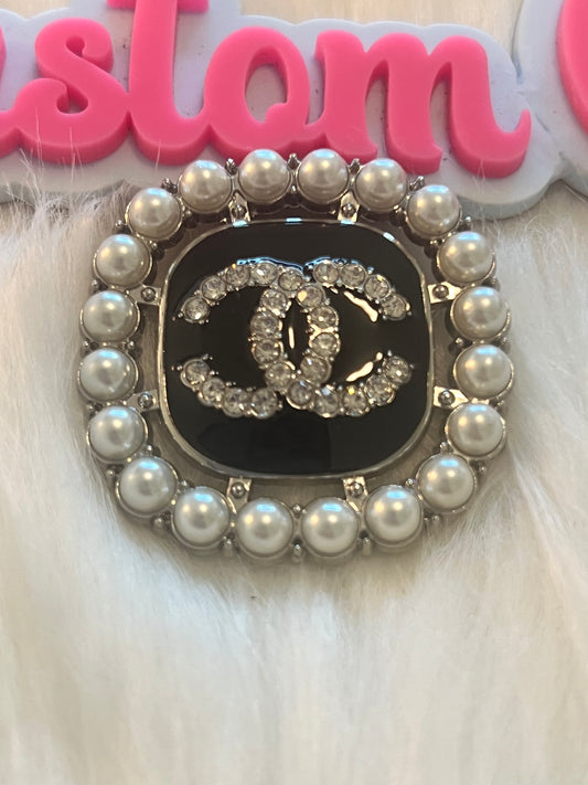 Pearl & Silver Bling CC Brooch